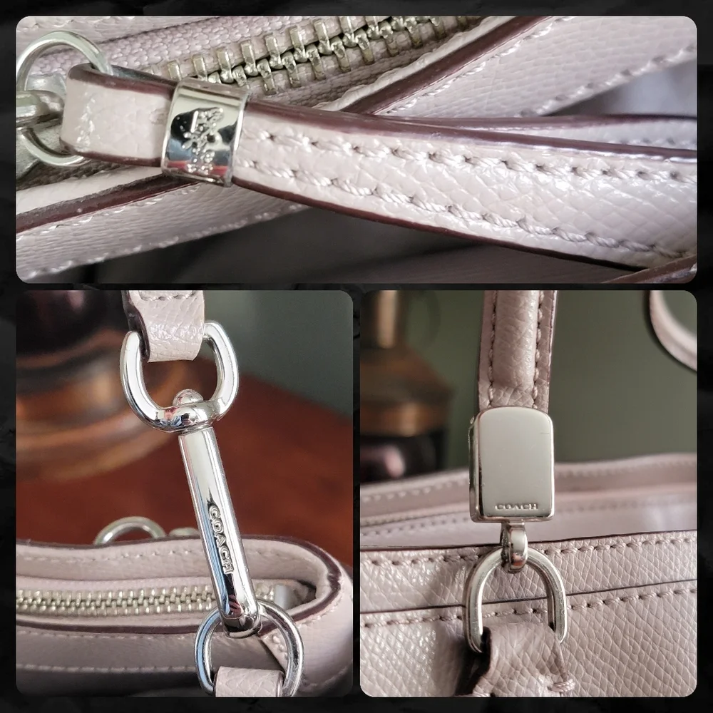 Coach F34672 Christie Carryall Satchel Gray Birch Leather Bag